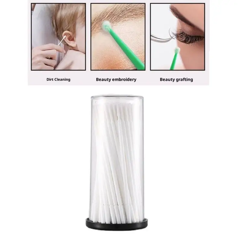 Micro applicateur de brosse jetable, 100 pièces, pour outils d'élimination des extensions de cils, Mini brosses en coton-tige pour le maquillage