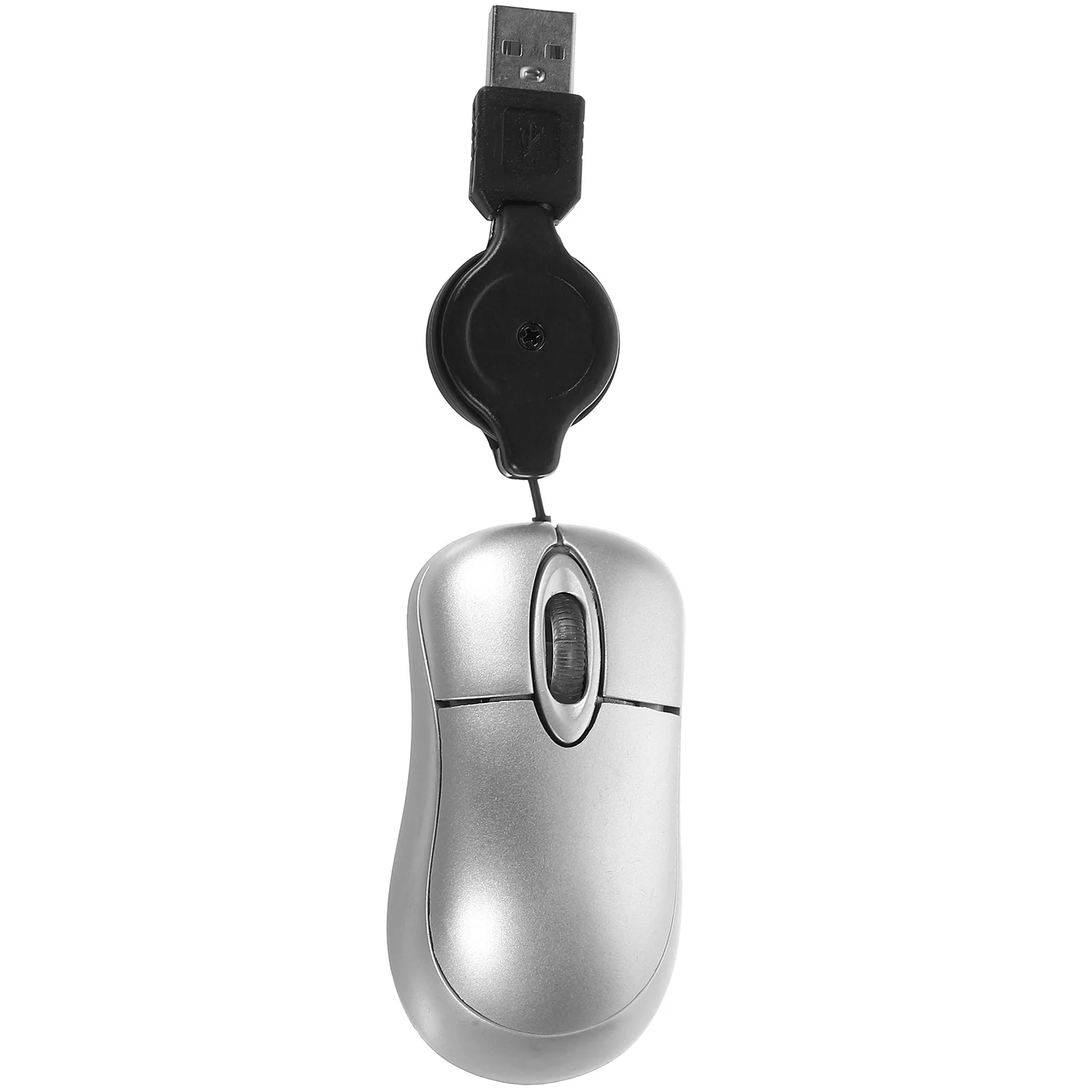 

Optical Mouse Ergonomic Portable with Retractable Cord USB Space-saving Compatible