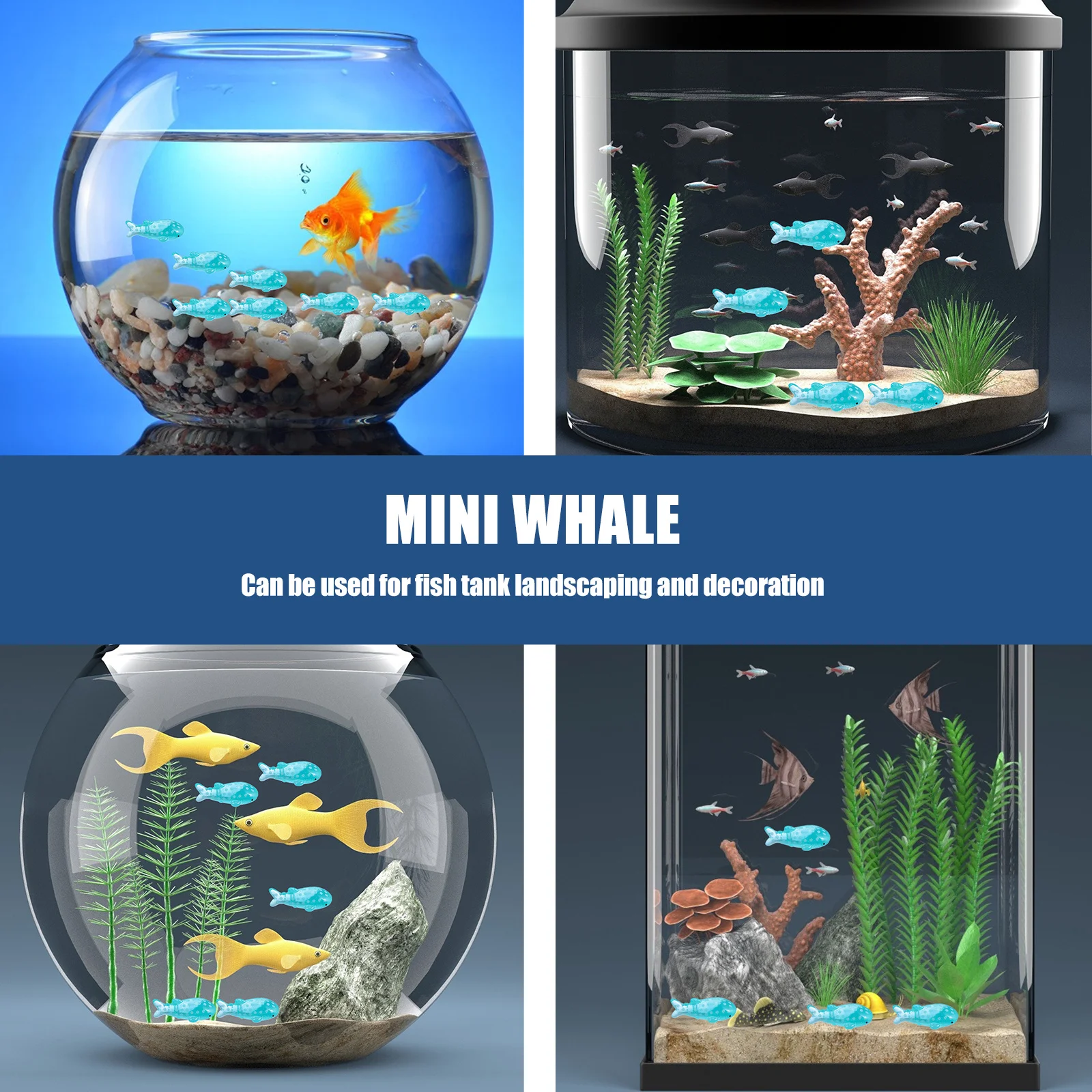 

30Pcs Aquarium Decor Ornaments Fish Tank Accessories Vibrant Cartoon Landscape Decoration