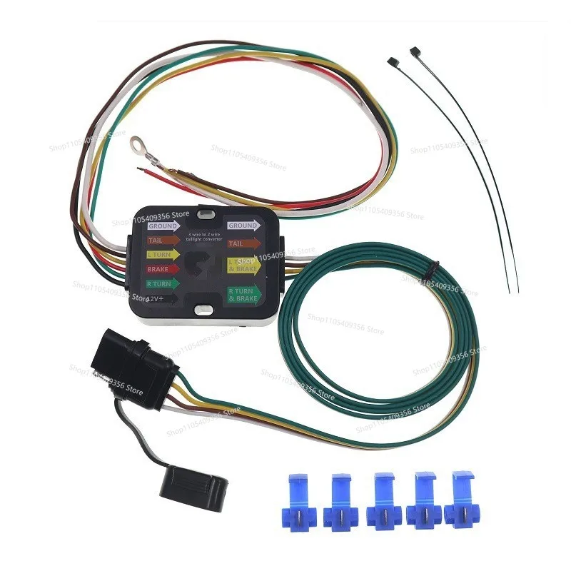 Trailer Connector 4-pin Socket 3 To 2 Taillight Converter Connected To Power 56190 Trailer Wiring Harness