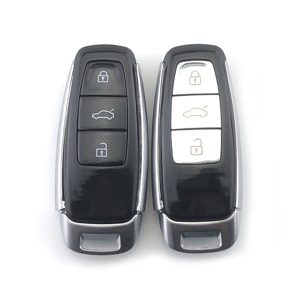 Modified 3 Button Remote Car Key Shell For A1 A4 A6 Q7 TT A5 A6 C8 A7 A8 A4L A6L A8L 2017-2022 Replacement Fob Case Uncut Blade