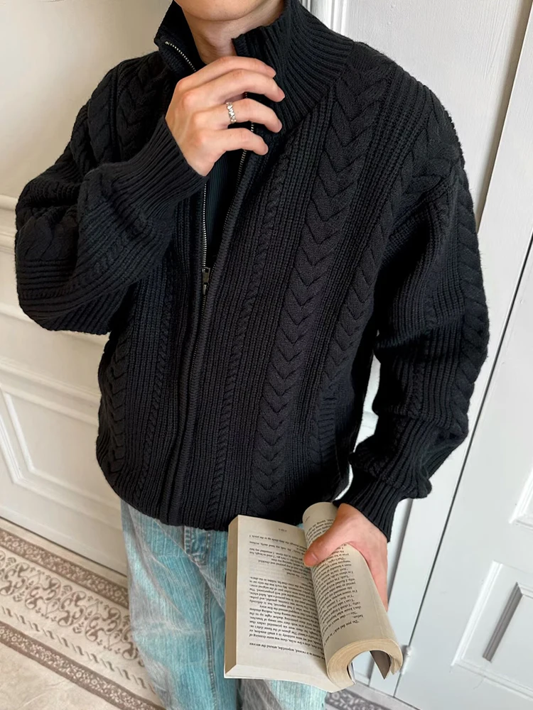 العصرية رجل سليم صالح سترة سترة معطف الخريف الشتاء ملابس خارجية أنيقة للرجال اليومية عادية سستة الياقة المدورة متماسكة بالأزرار #2