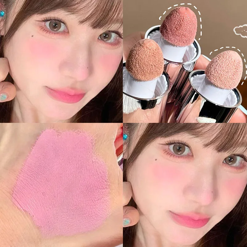 

Sponge Head Liquid Blush Cheek Stick Matte Milk Pink Moisturizing Blusher Natural Lip Contour Brighten Rouge Highlighter Makeup