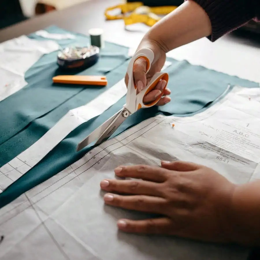 8" 소프트 그립 패브릭 가위, 주황색 성인용