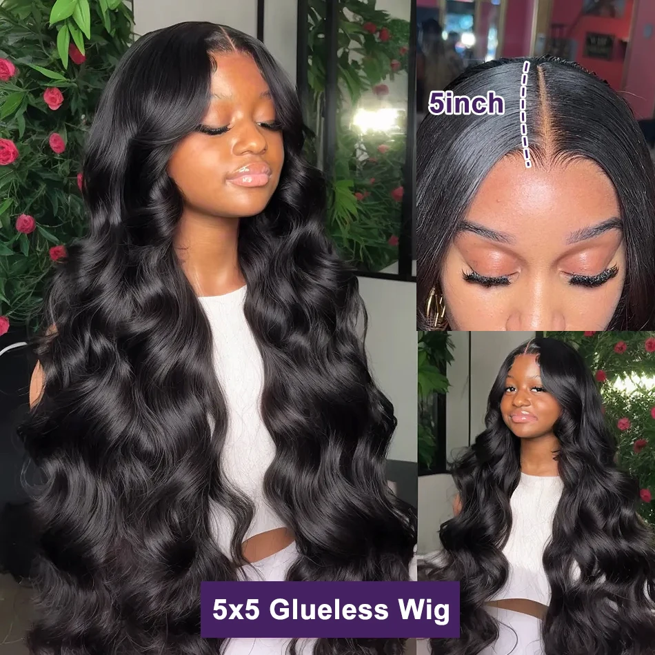 High Density 5x5 Glueless Human Hair Lace Wig 4x4 Body Wave Transparent Lace Human Wig Brazilian PrePlucked Glueless Wig Sale