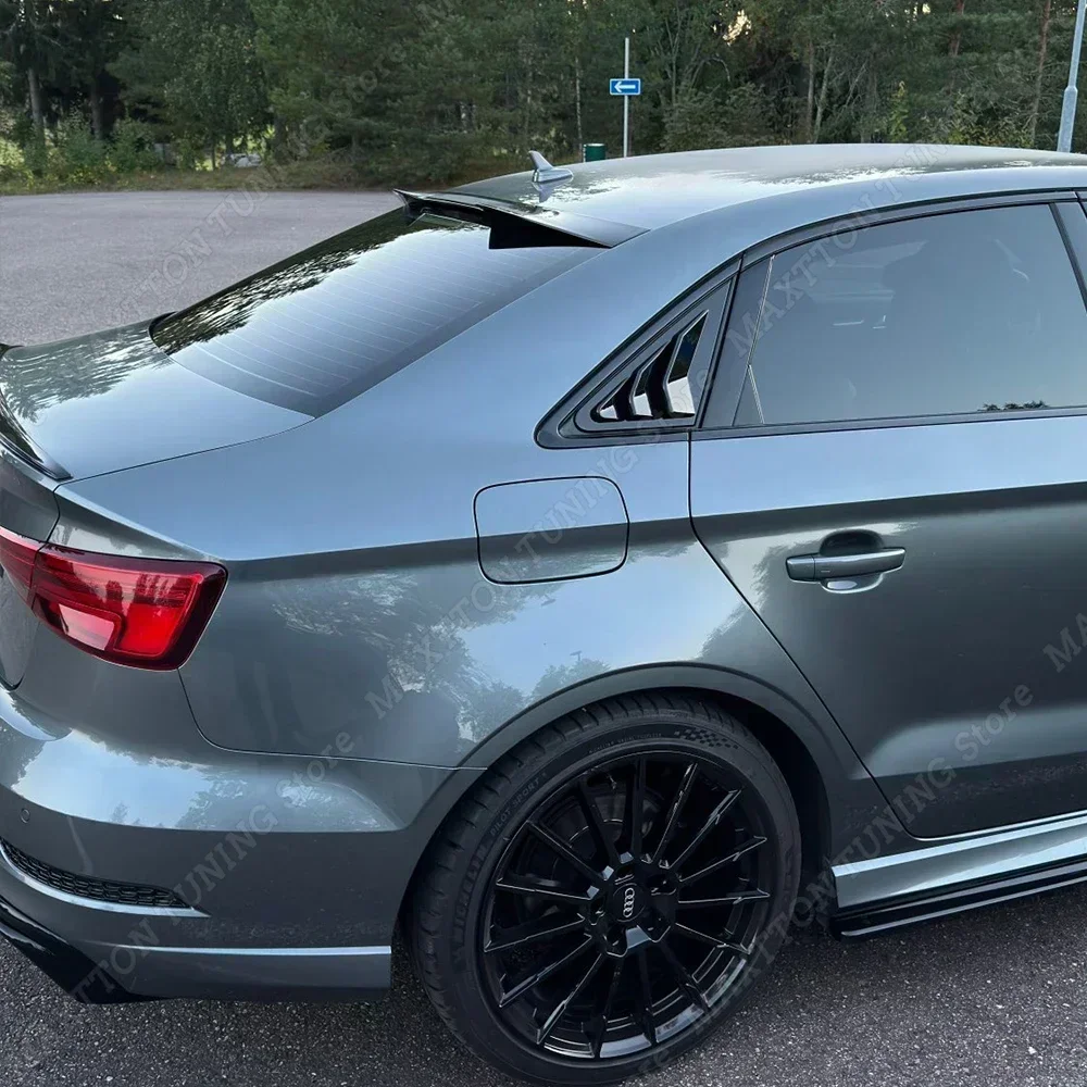 Rear Spoiler Wing Car Accessories Rear Trunk Window Roof Lip Spoiler Body Kit Tuning Cover ABS For Audi A3 S3 8V Sedan 2014-2020