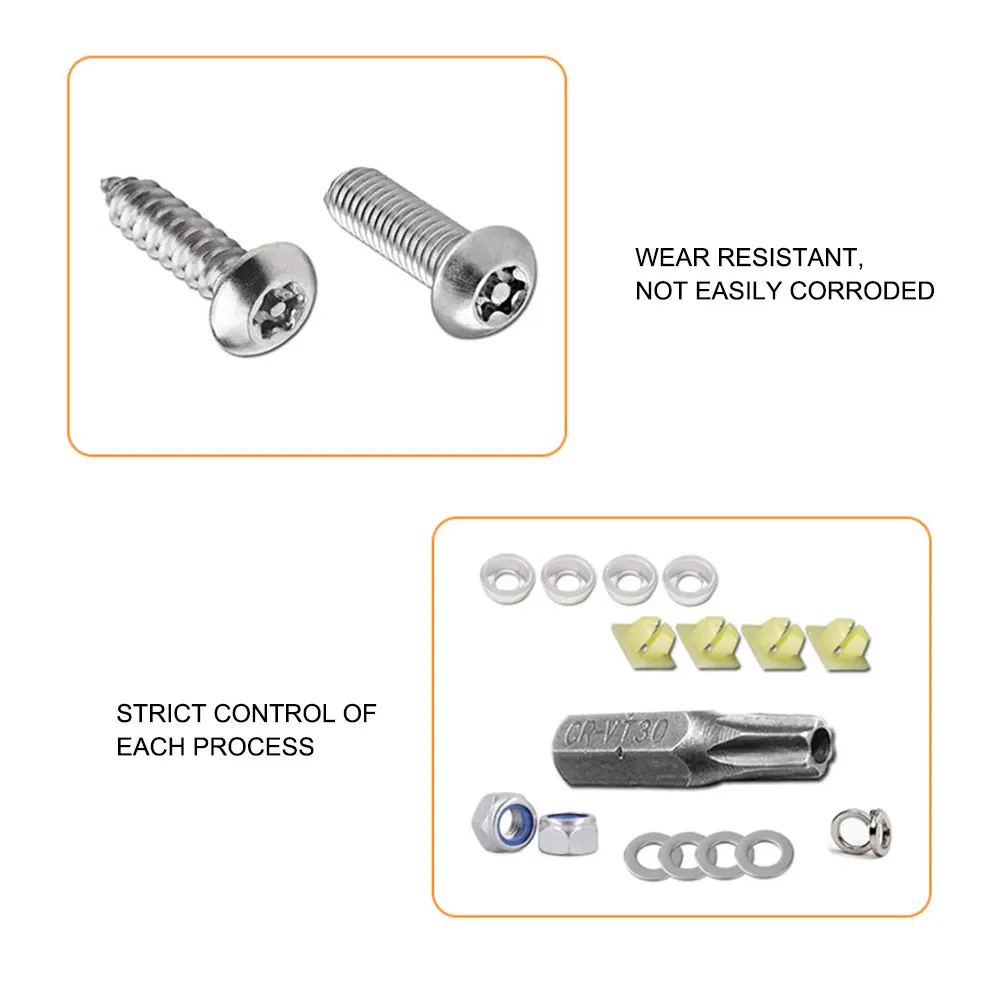 도난 방지 번호판 나사 키트, 녹슬지 않는 스테인리스 스틸, 자동차 태그 플레이트