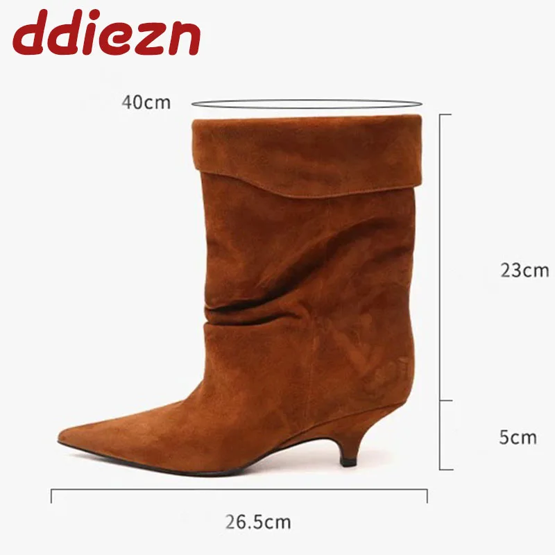 

Женская модная обувь на низком каблуке, короткие сапоги для женщин, туфли с перевернутым краем, женские туфли без шнуровки, женские ботильоны с острым носком