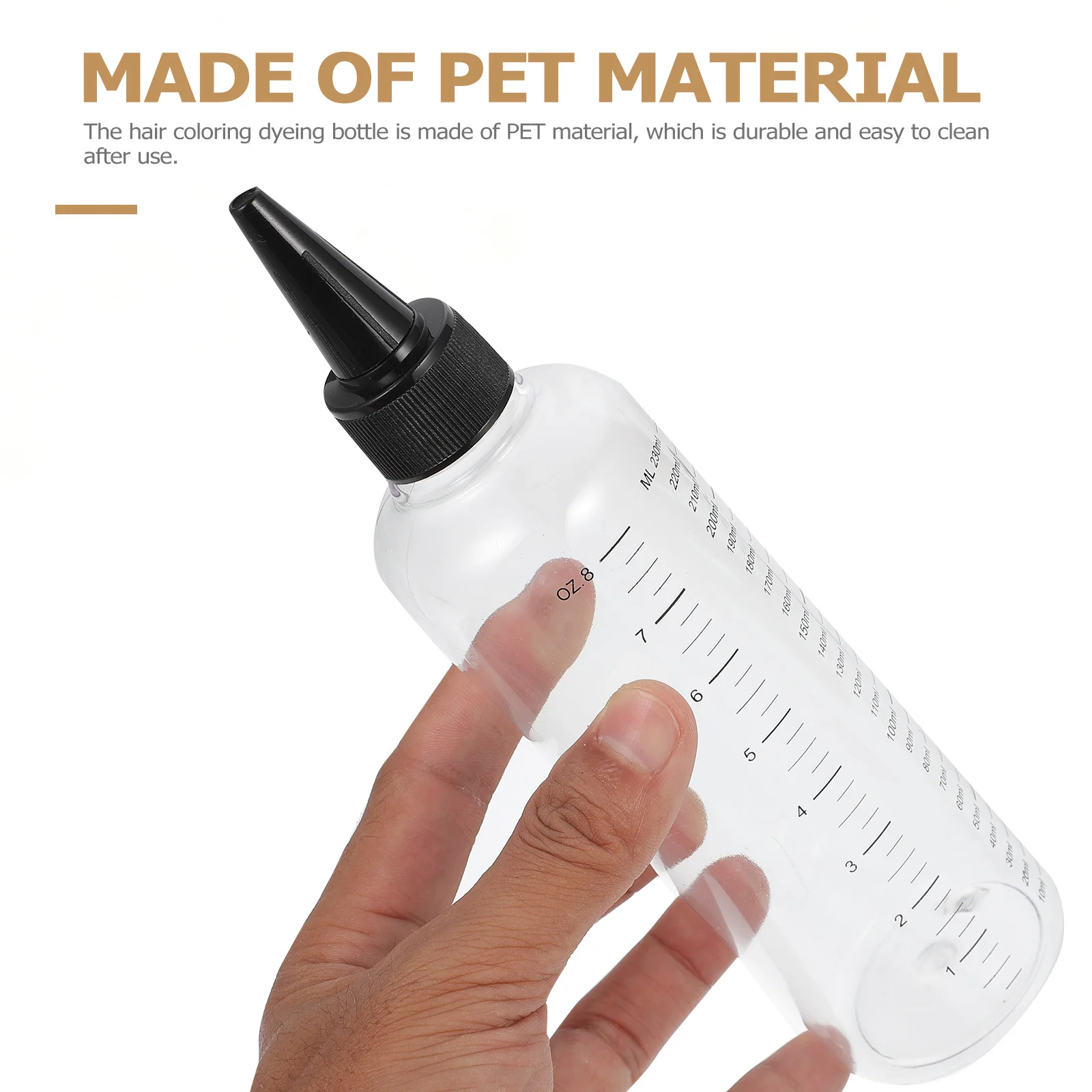 

12pcs Hair Dye Bottle 250Ml Pointed Tip Squeeze Bottles For Diy Hair Color Pet Empty Plastic Applicator Lab Bottle Teaching