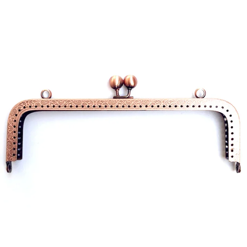 10 Uds. De cierres de beso con cerradura de flores mixtas, marco de Metal cuadrado en relieve, piezas para bolso, accesorios de 20cm