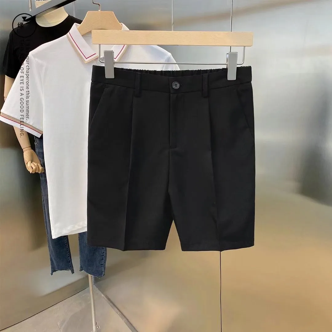 Summer Thin Casual Shorts for Men, Trendy Slim-Fit Pants, Loose Straight-Leg Suit Mid-Length Versatile Stylish Five-Point Shorts