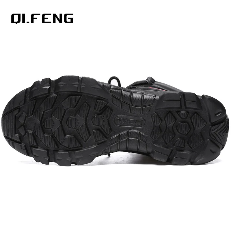 Big Size 47 Men\'s Boot Combat Mens Ankle Boot Tactical Warm Fur Army Boot Male Shoes Work Safety Shoes Motocycle Boots