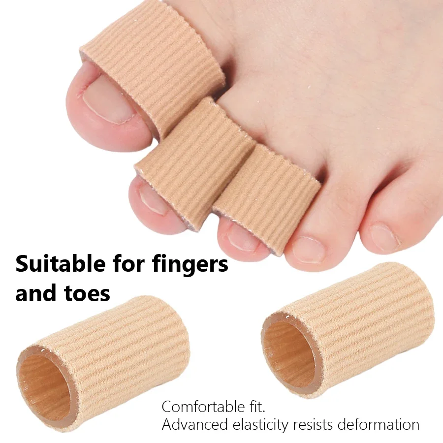 أكمام جل من الألياف الناعمة لأصابع القدم، واقيات أصابع أنبوبية من السيليكون قابلة للتنفس، العناية بالقدم، الراحة والحماية، فاصل وسادة الذرة #4