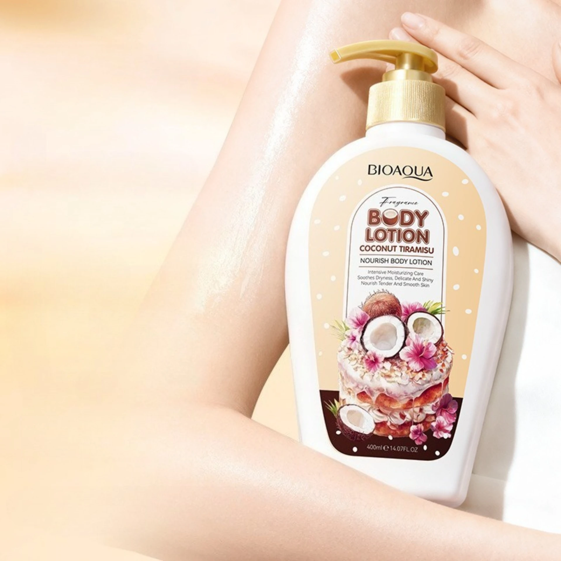 BIOAOUA Body Lotion Coconut Nourishing Deep Moisturizing Improvement Dry Moisturizing Hydrating Body Lotion Skincare