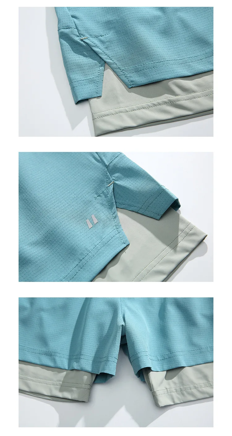 Unisex 2-in-1 Laufshorts Schnelltrocknend Fitness-Shorts Doppelschichtige Kompressions-Laufhose Sportliche Fitness-Jogging-Shorts – Detail 31