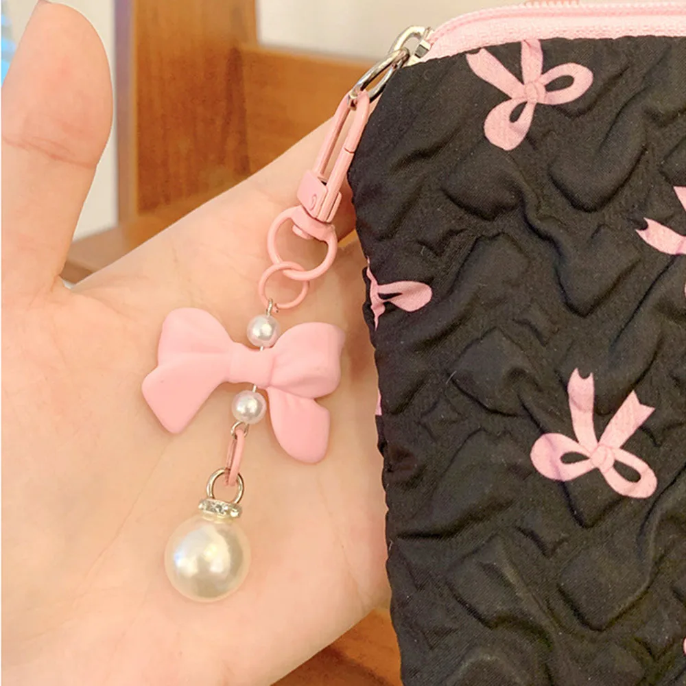 Niedliche Schleifen-Kosmetiktasche: Stilvolle, tragbare Clutch mit multifunktionalem Stauraum und edlem Design – Mini-Geldbörse – Detail 7