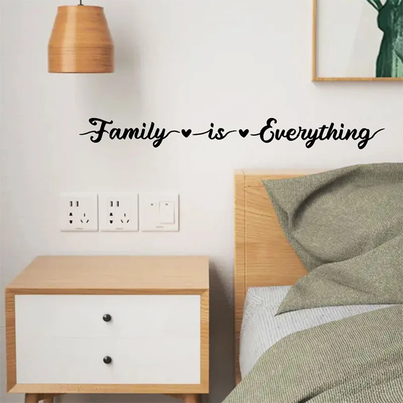 English Family phrase Wall Sticker Removable PVC Sticker Living Room Bedroom TV Background Self-adhesive