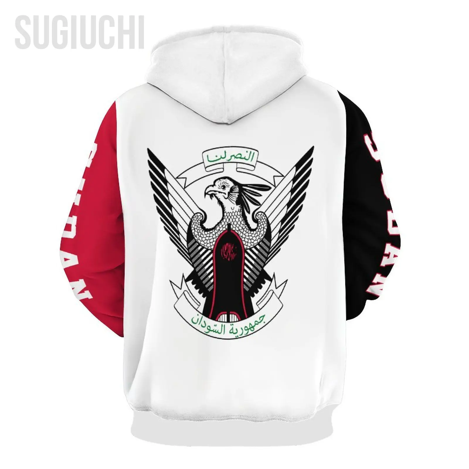 للجنسين 3D هوديي علم السودان الرجال النساء البوليستر المتناثرة البلوز البلوز هوديس عارضة بارد #4