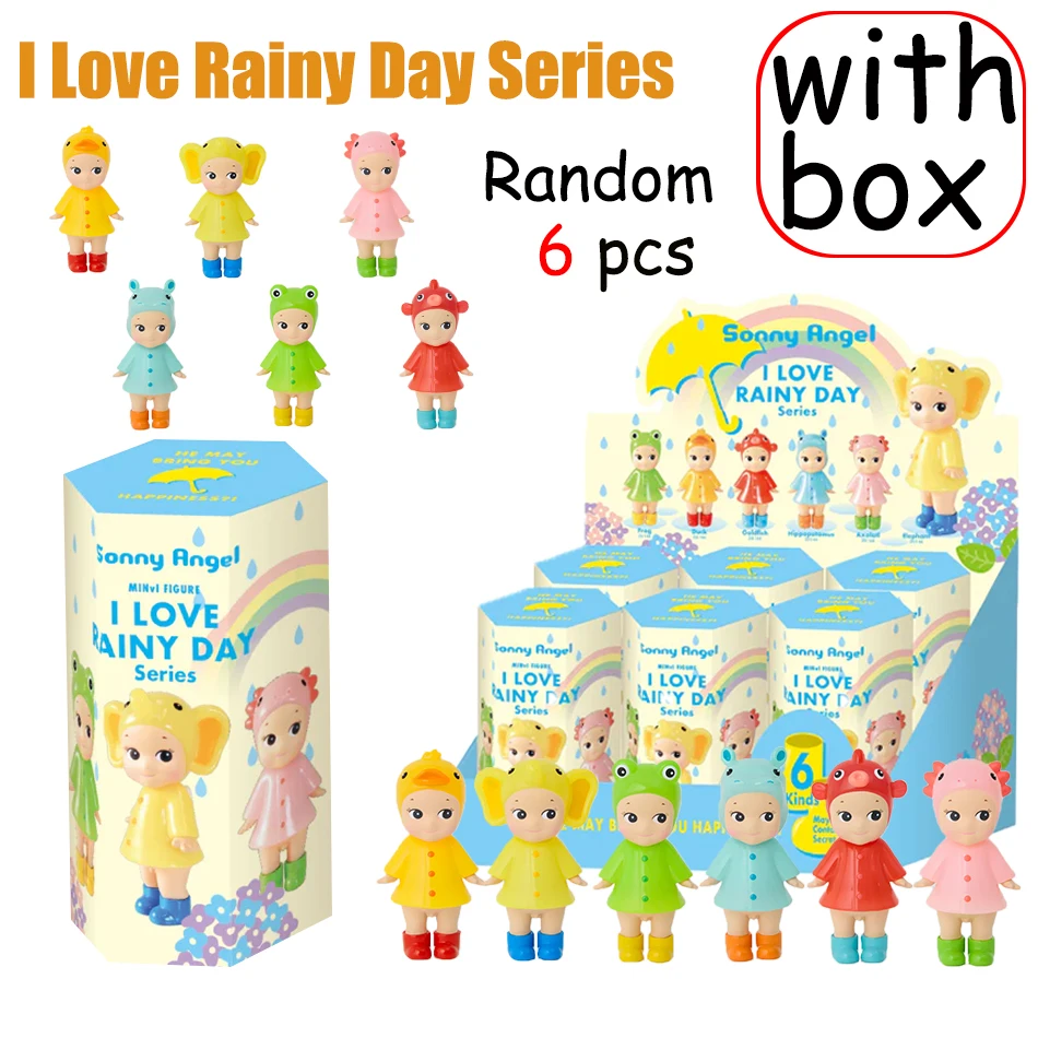 Caja ciega de la serie Sunny Anges I LOVE RAINY DAY, decoración de pantalla de teléfono genuina, regalo de cumpleaños, sorpresa misteriosa
