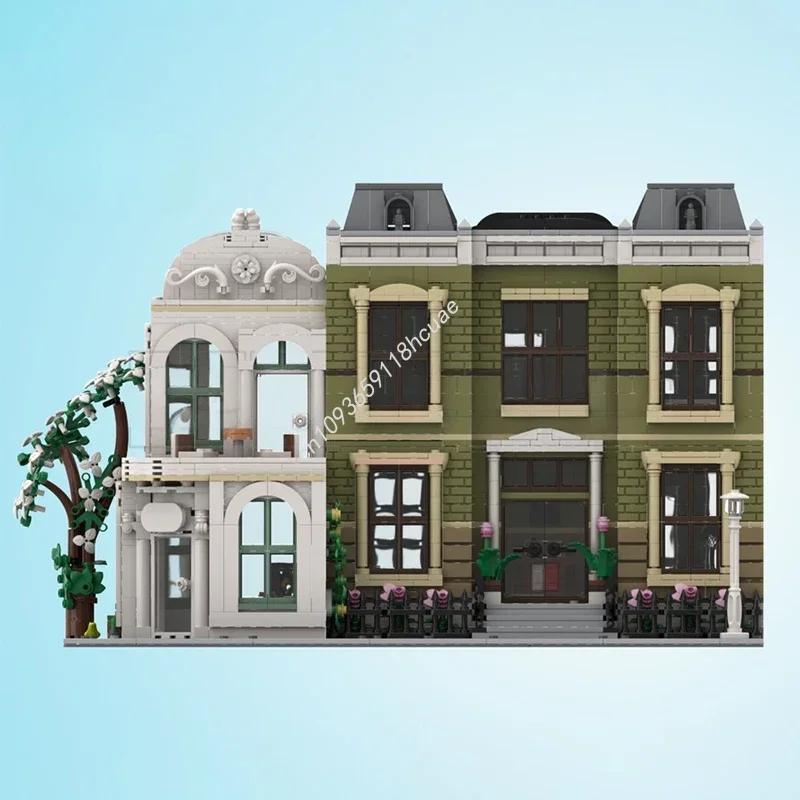 

MOC Custom Modular Building Street View Botanical Bliss Day Spa Model Building Block Diy Creative Assembly Bricks Kid present