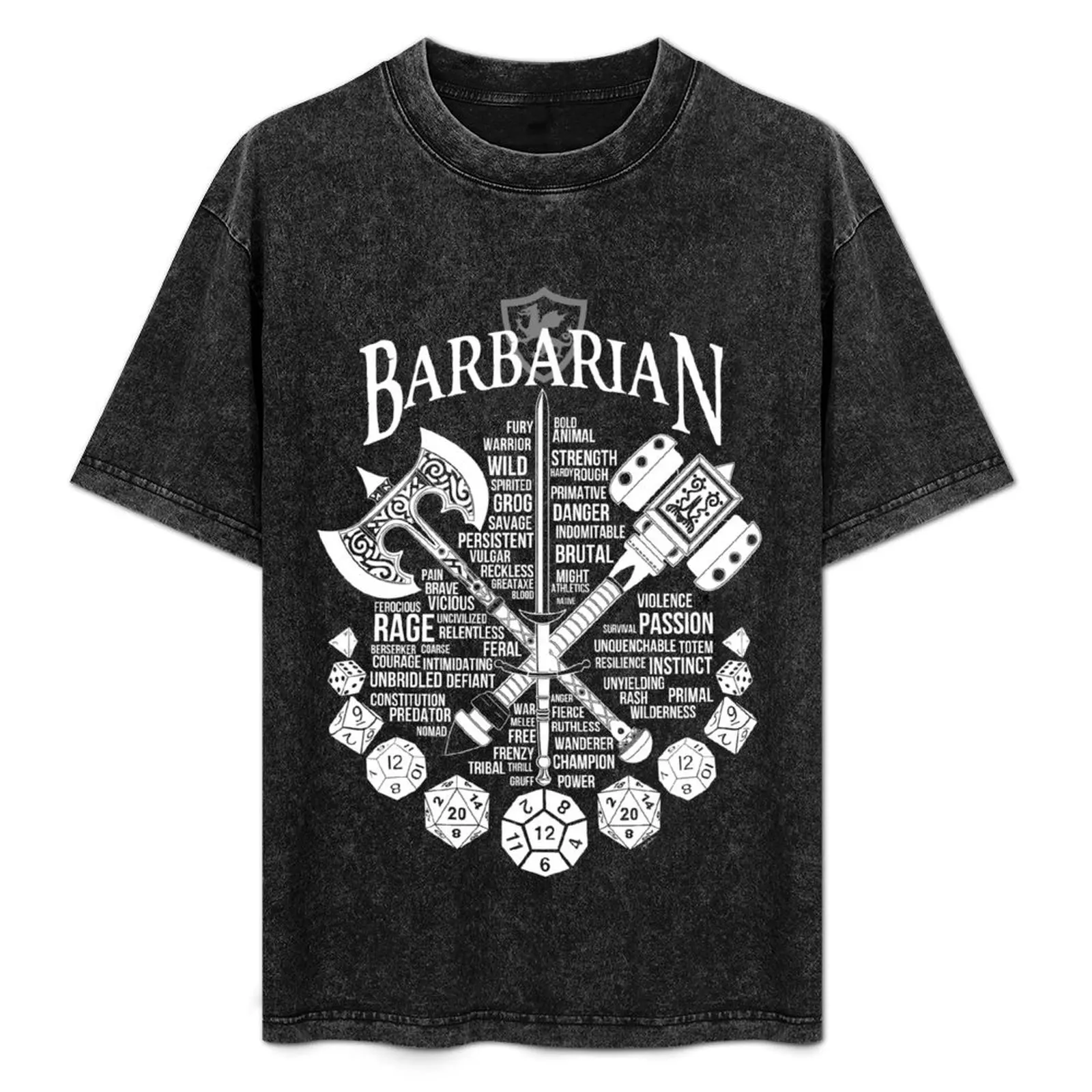 RPG Class Series: Barbarian - White Version T-Shirt graphic tee shirt graphic t shirts mens t shirts top quality