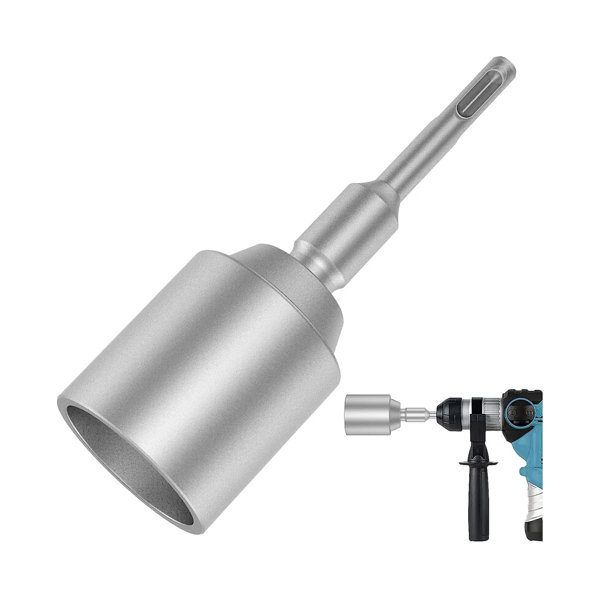 

SDS-Plus T Post Ground Rod Driver, Drill Bit Driver Durable Hammer Drill Rod Converter for Hammer Drill Grounding Rods B