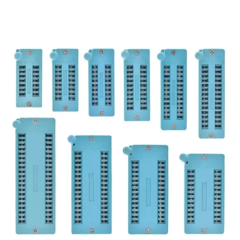

100pcs/lot 14 16 18 20 24 28 40 P Pin Wide / Narrow 2.54MM Green DIP Universal ZIF IC Socket Test Solder Type IC Lock Seat