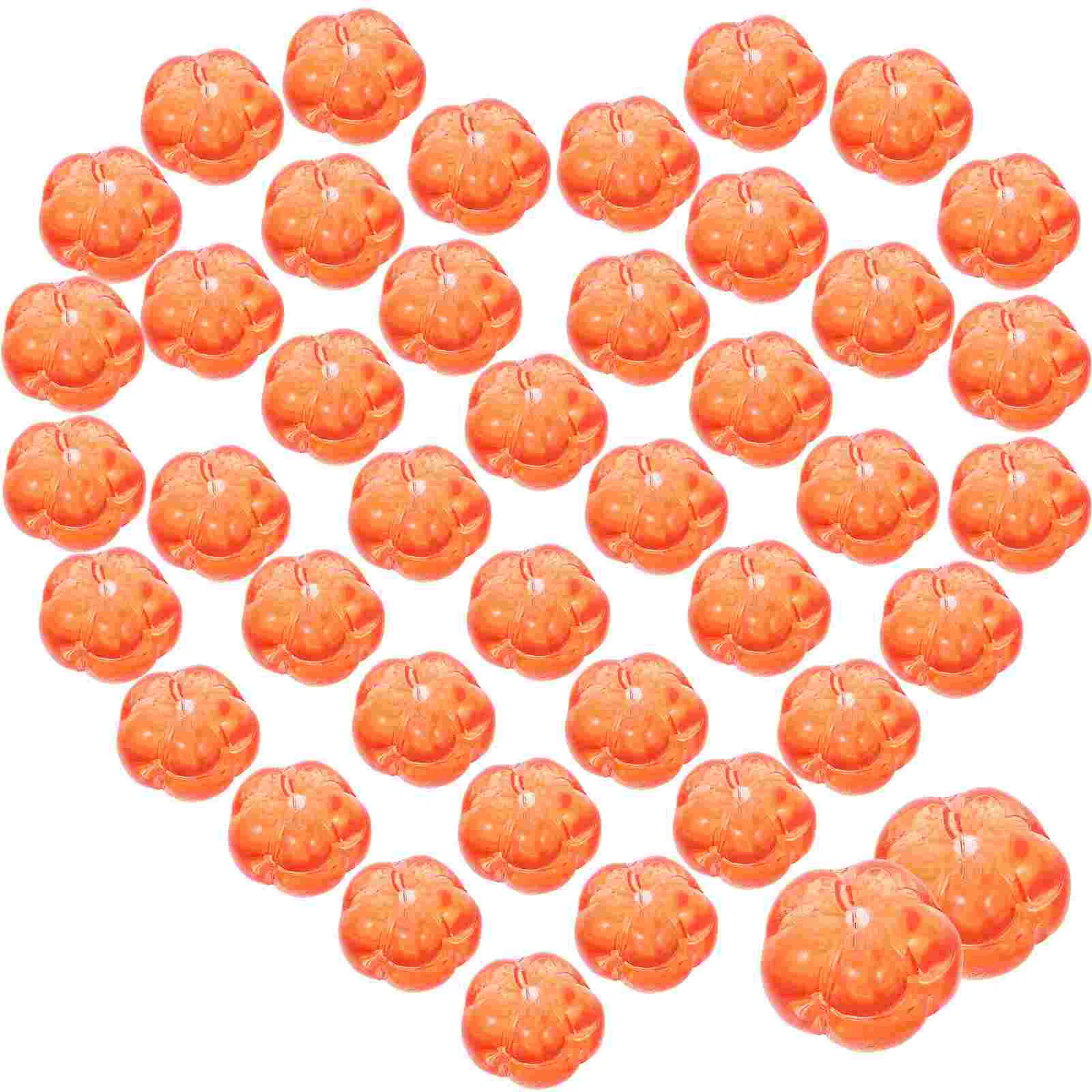 100 Pcs Jack O Lantern Beads Halloween Loose Pumpkin Glass Necklace Spacer DIY Craft