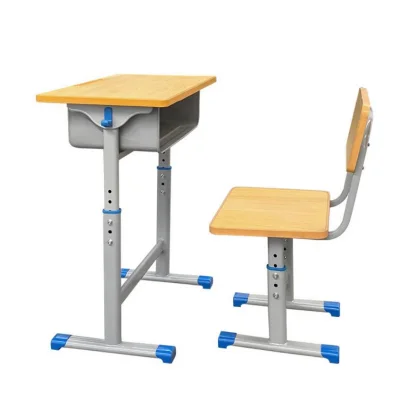 

wholesale Multiple styles School table and chair classroom desk with MDF table top student chair