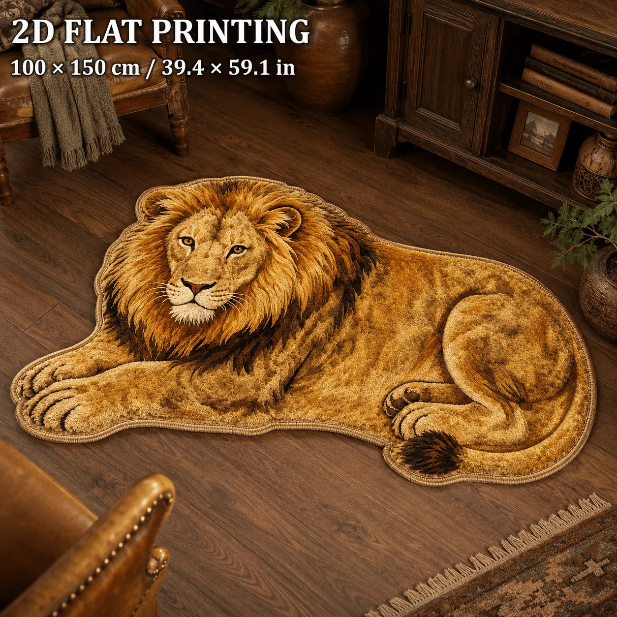 VIKAMA Mighty Lion Carpet Majestic Door Mat Kitchen Rug Animal Bedside Rug Carpet For Living Room Bedroom Bathroom Mat Home Dec