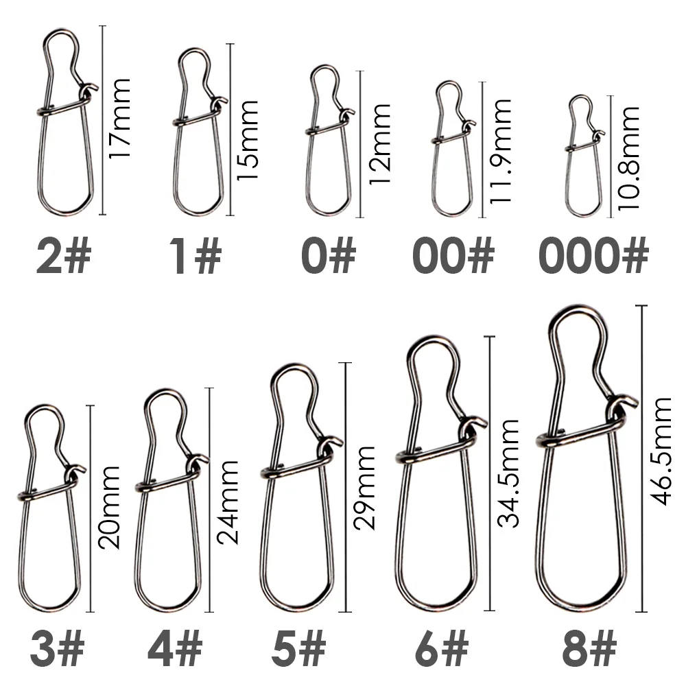 100pcs/box Swivel Snap Connector Pin Rolling Ring Fishing Tackle Box Buckle Lure Kit 20/30/50/100pcs Bearing Pesca Tool Gear - Detail Angle #02