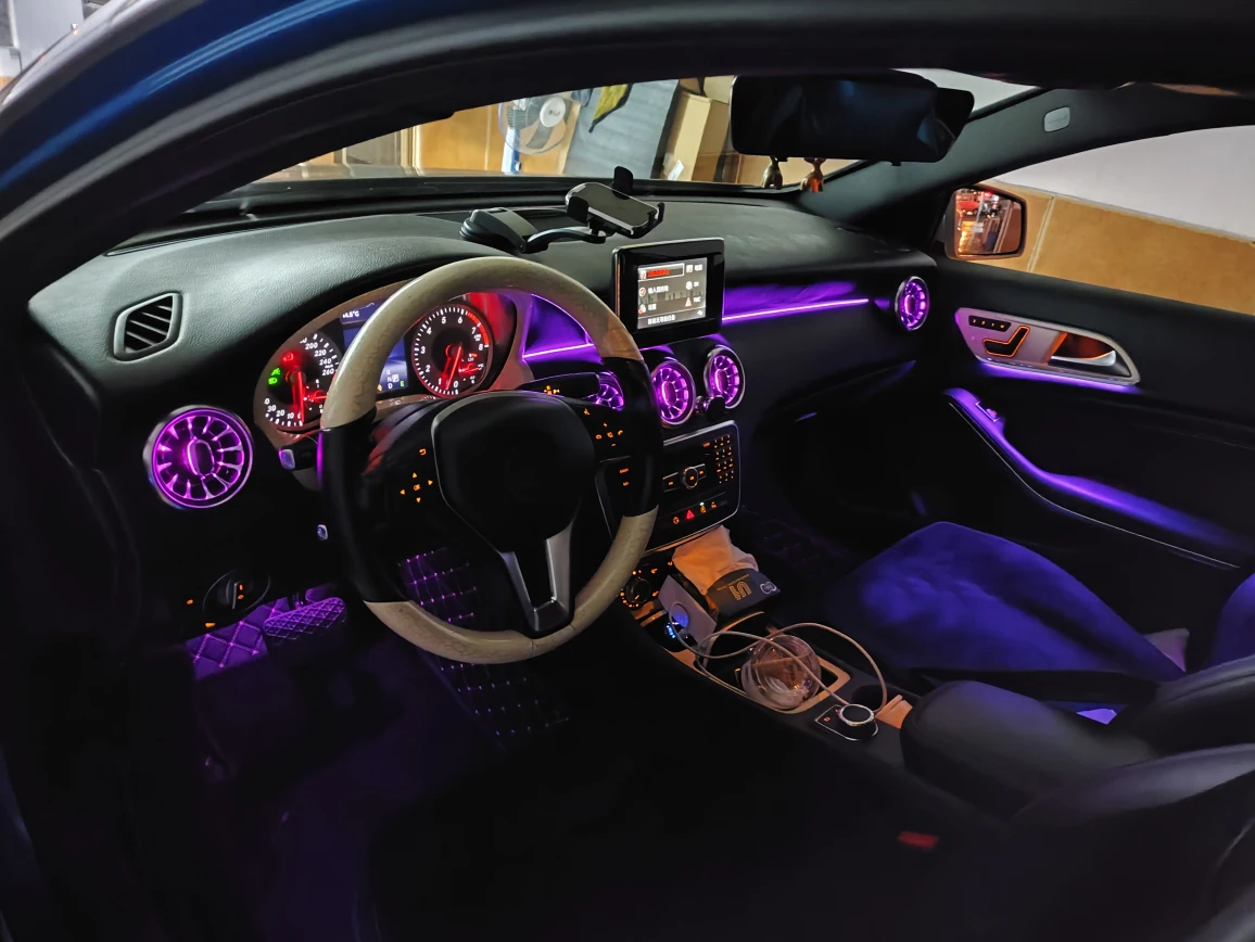 Dynamic 64 Color Ambient Light for Mercedes-Benz W117 CLA 2013-2019 Indoor Light Emitting Diode Lighting Upgrade Vent