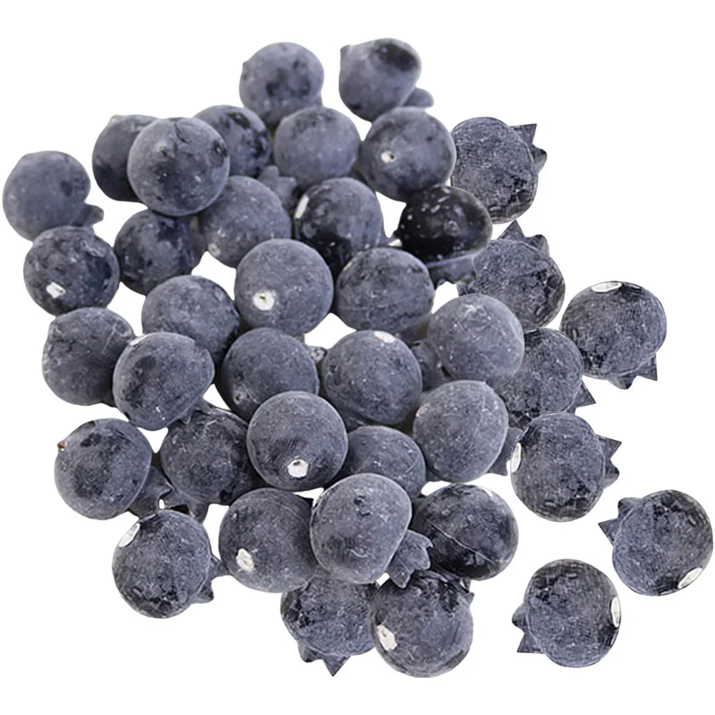 

100Pcs Artificial Blueberries Decorative Foam Blue Berries Lifelike Faux Fruits for Home Table Centerpiece Display Photo Props