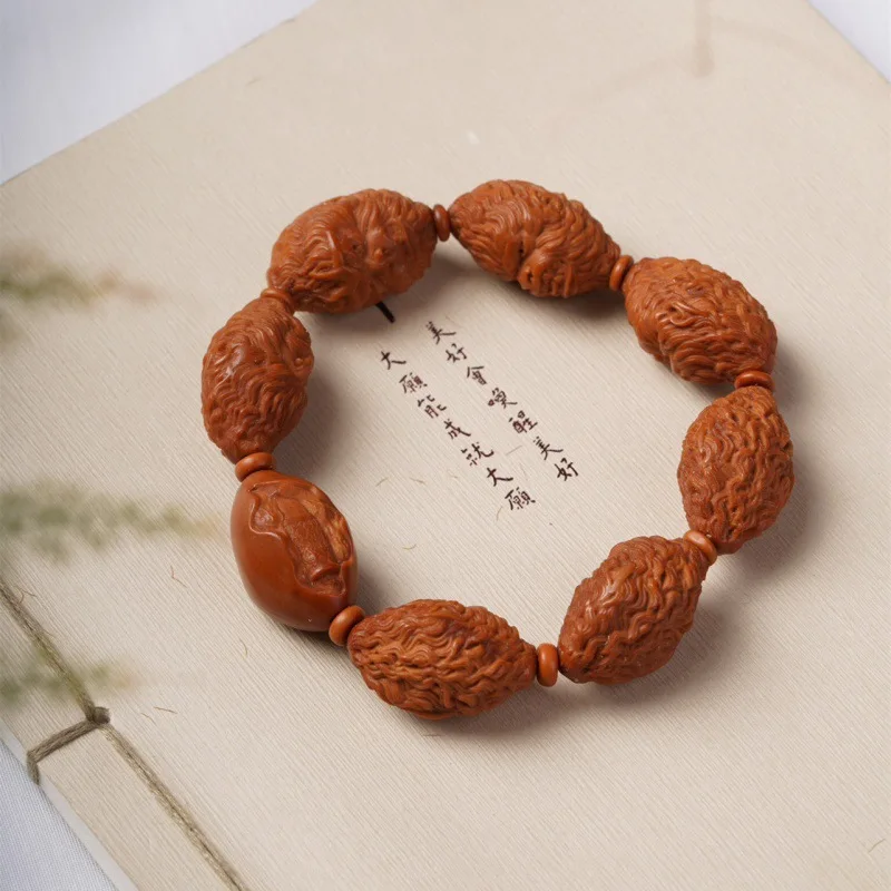 [Olive Nut Carving Great Saint] Monkey King: Quest for the Sutra Collectables-Autograph Bracelet Toy Hand Carved One Pi