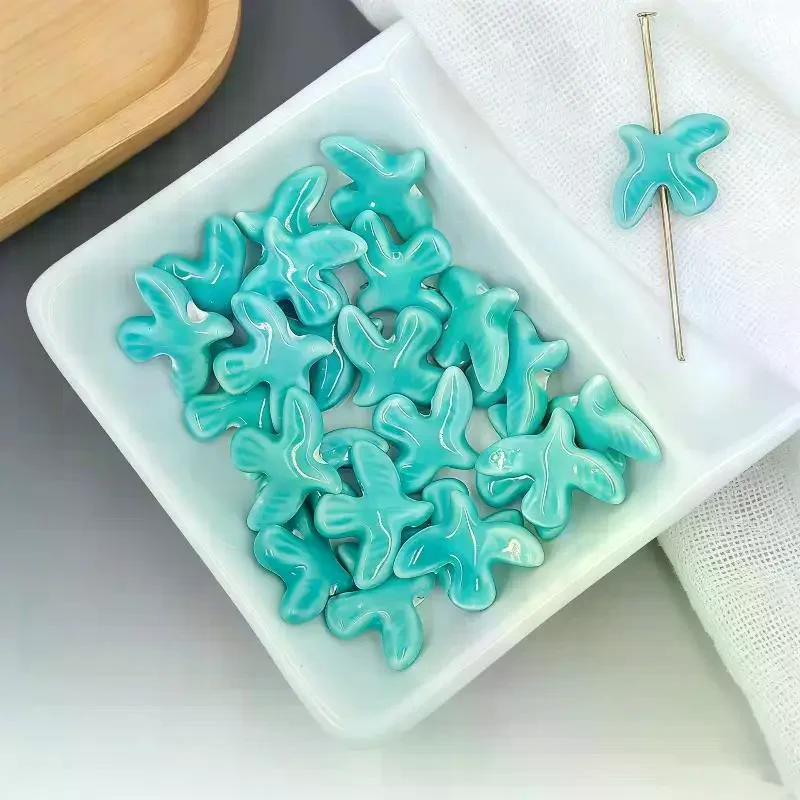 10Pcs Bird Shaped Ceramic Beads Peace Dove DIY Pendants for Handmade Jewelry Accessories Crafts Souvenir Decoration Supplies