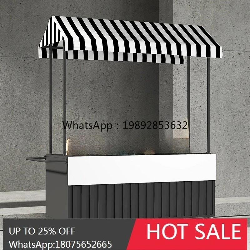 B1 wrought iron stall trolley night market promotion outdoor mobile stall display stand
