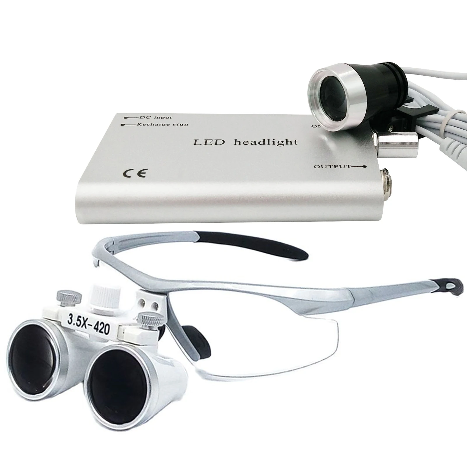 

4Type Available 3.5X Magnification Binocular Dental Loupe Surgery Surgical Magnifier with Headlight LED Light Medical Operation