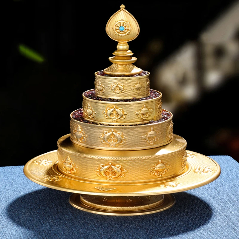 

Чистая медь, буддийские ритуальные принадлежности, тарелка с восемью благоприятными символами Манда, тарелка Манда.