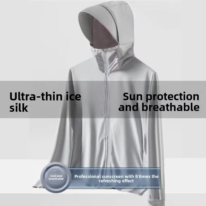 

Lightweight Breathable Ice Silk Sun Protection Clothing Men's Women's Outdoor Cycling Fiing Skin Jaet Coat Stand Fit