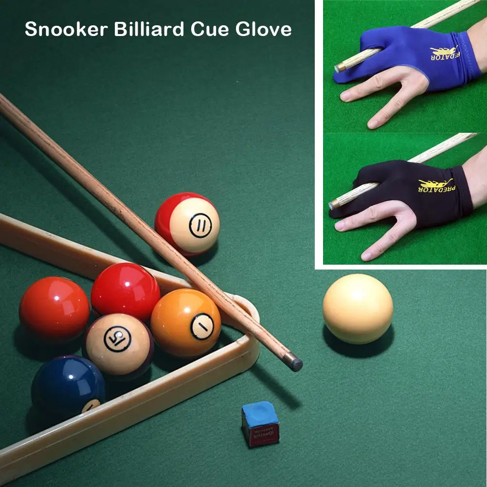 1pcs Three Fingers Full-finger Snooker Pool Cue Billiard Glove For Left Hand Lycra Fabrics Embroidery Billiard Accessory se Q3J3