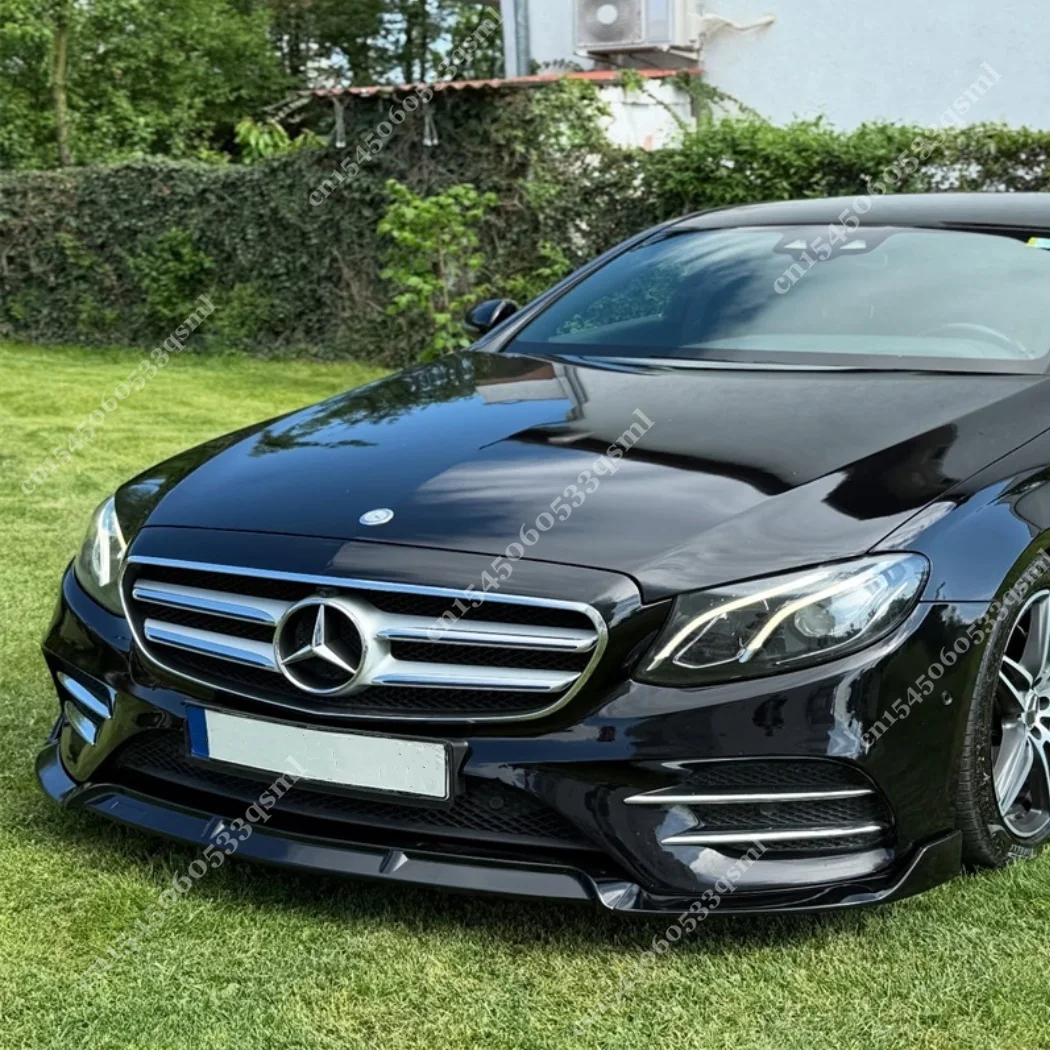 

Для Mercedes Benz E Class W213 AMG 2016 2017 2018 2019 2020, предварительно фейслинг, передний бампер, блеск для губ, черный спойлер, разделитель, комплекты кузова
