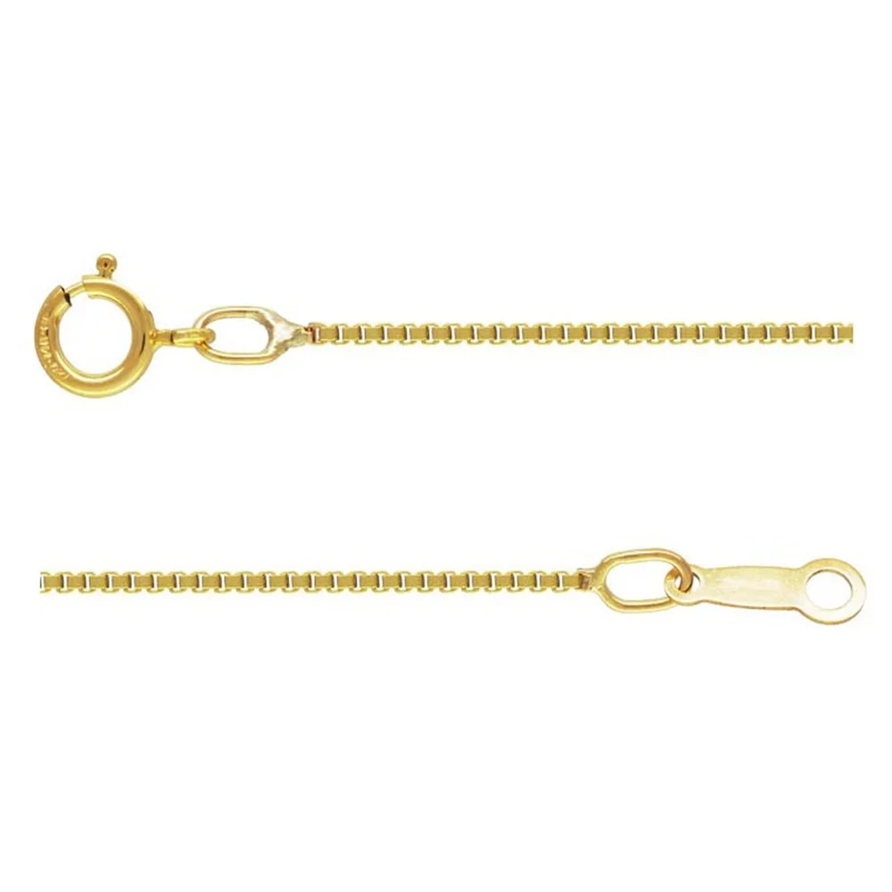 

14K Gold Filled Box Chain Necklace 0.75mm 0.85mm with Spring Ring Clasp 16 18 20 Inches