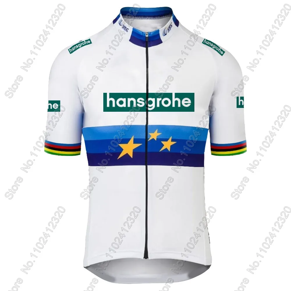Boraful Hansgrohe 2025 فريق الأوروبي الدراجات جيرسي مجموعة Primoz Roglic WhiteClothing الطريق دراجة قمصان دعوى دراجة مريلة السراويل الجبلية