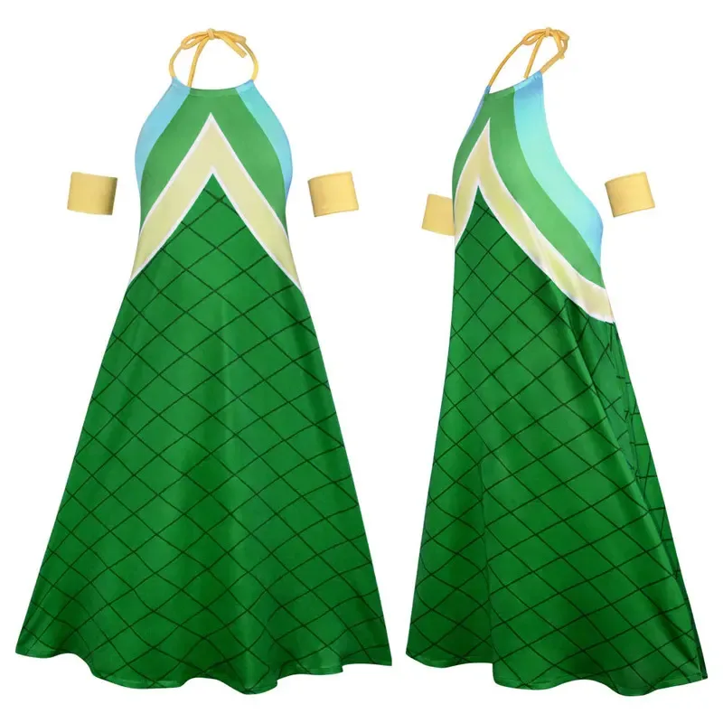 애니메이션 요정 웬디 마벨 코스프레 의상 귀여운 녹색 드레스 소녀 여자 할로윈 코스프레 웬디 마벨 페어리 테일 의류