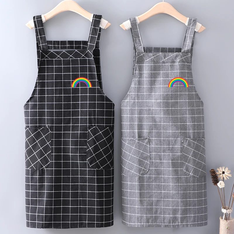 

Хлопковый фартук для женщин Летний Тонкий домашний кухонный дышащий