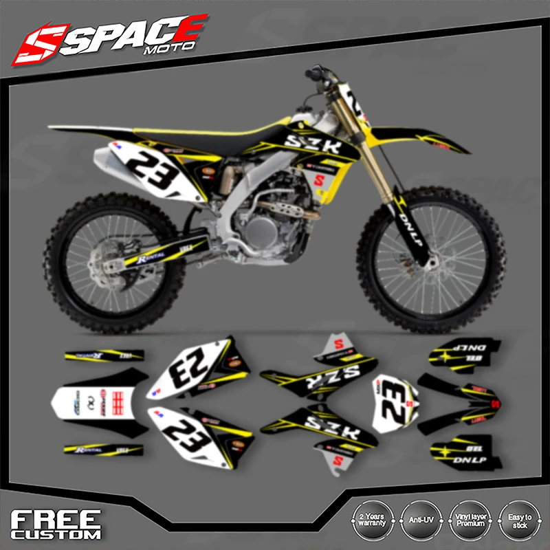 

SPACE пользовательская мотоциклетная графическая фоновая наклейка для SUZUKI 2010 2011 2012 2013 2014 2015-2018 RMZ250 наклейки наборы наклеек 001