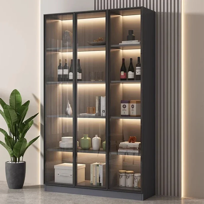 Showcase Display Wine Cabinets Rack Cellar Shelf Bar Wine Cabinet Glass Living Room Wohnung Bar Schrank Indoor Bar Furniture