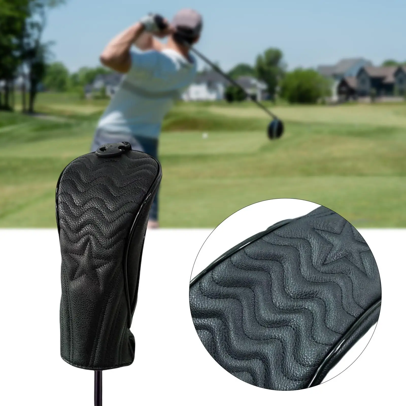 

Golf Wood Head Cover Premium PU Leather with Number Tag Protective Sleeve for Fairway 3 5 Wood Golfer Gift for Men Women