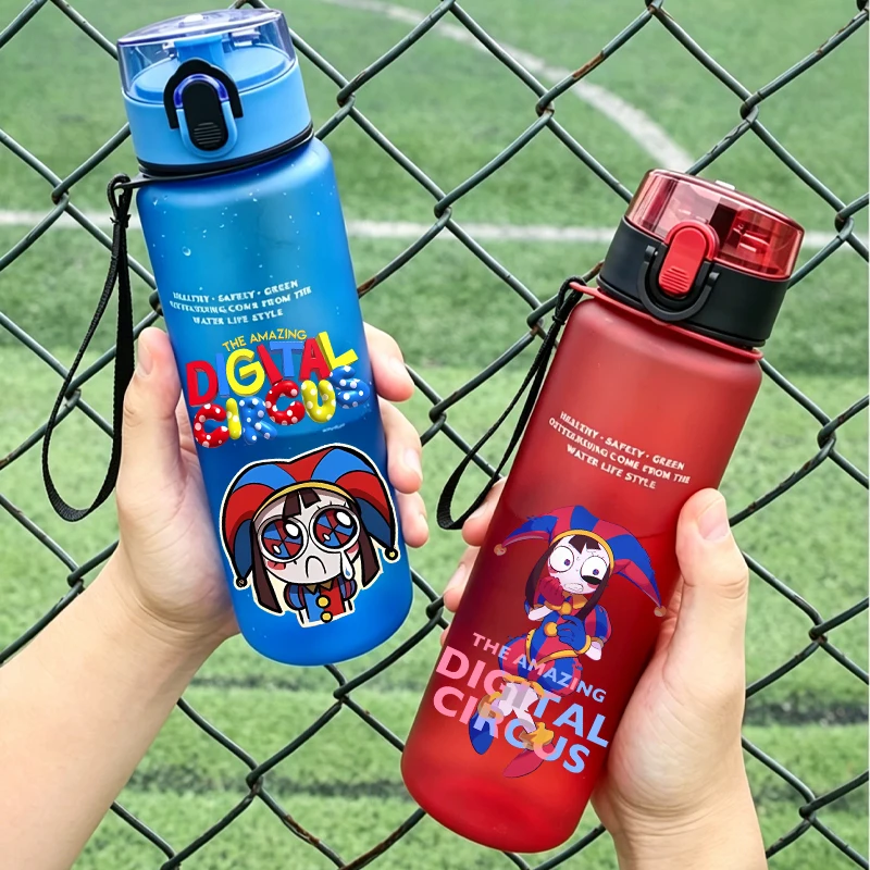 Botella de Agua The Amazing Digital Circus, Nueva Botella Infantil de Anime de 650 ml, Taza para Estudiantes, Deportes al Aire Libre, Escuela, Taza Infantil de Plástico, Regalo