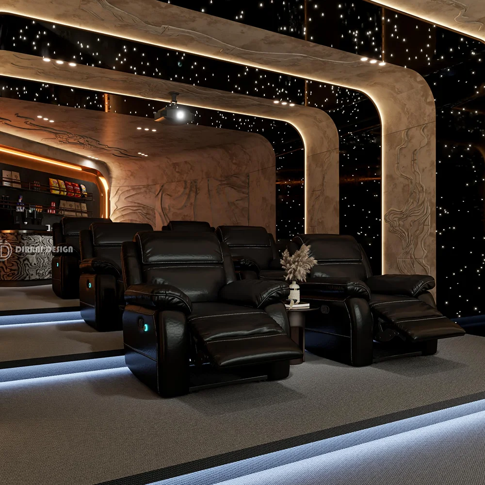 Home Cinema Luxury - 전문적인 3D 렌더링 디자인, 고급 맞춤형